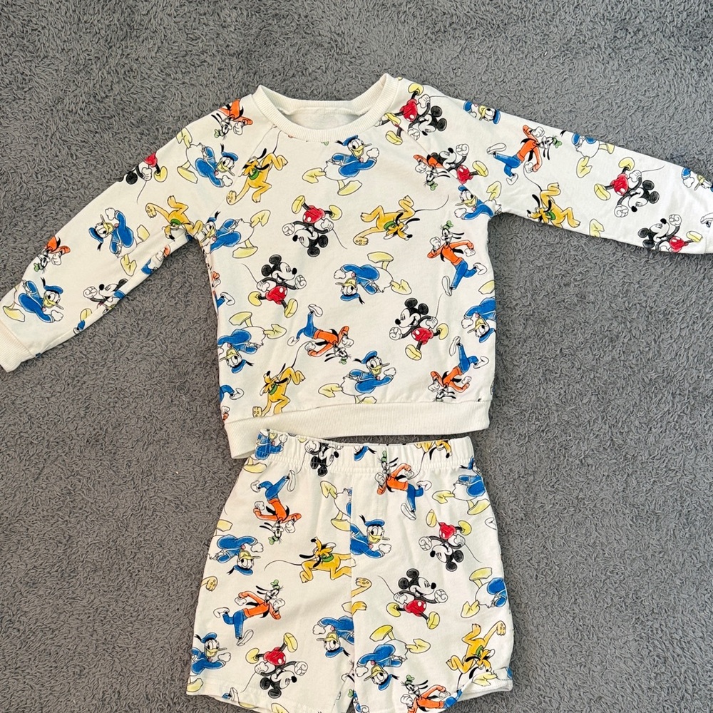 Disney Kids White Mickey & Friends Set
